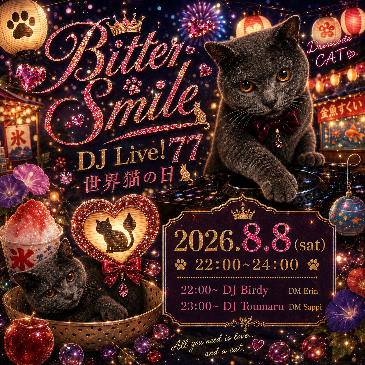 2026.8.8 Bitter Smile DJ Live!77 世界猫の日
