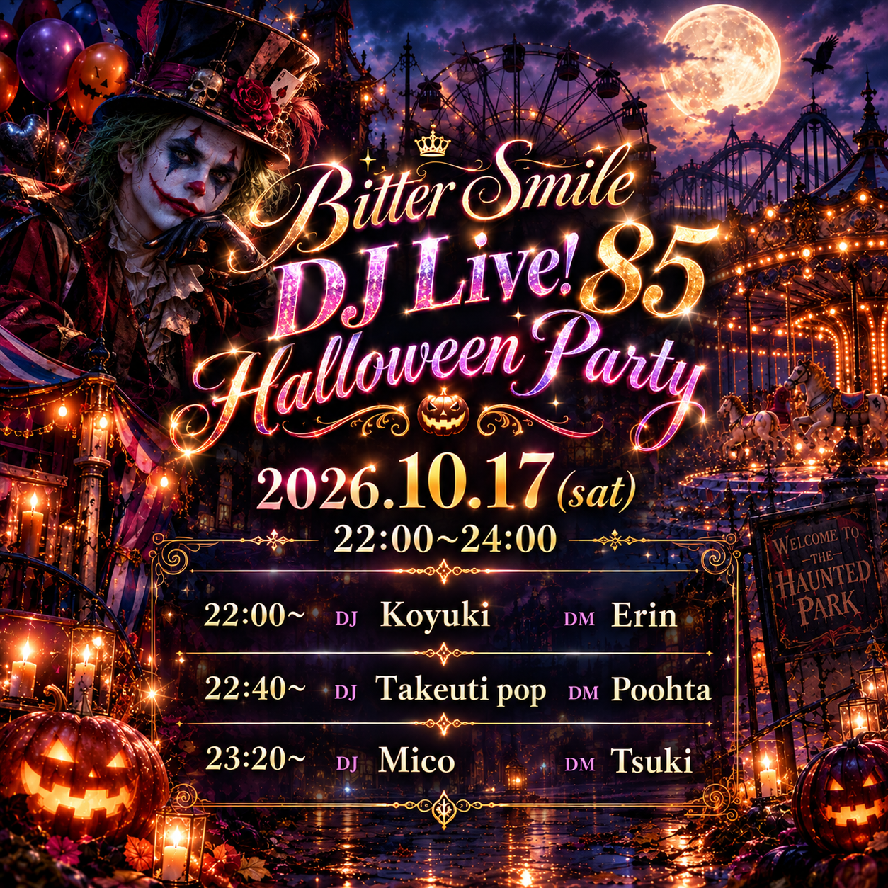 2026.10.17 Bitter Smile DJ Live! 85 Halloween party🎃